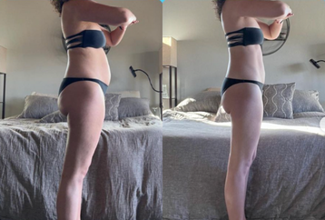 Before and after transformation, post-pregnancy body confidence